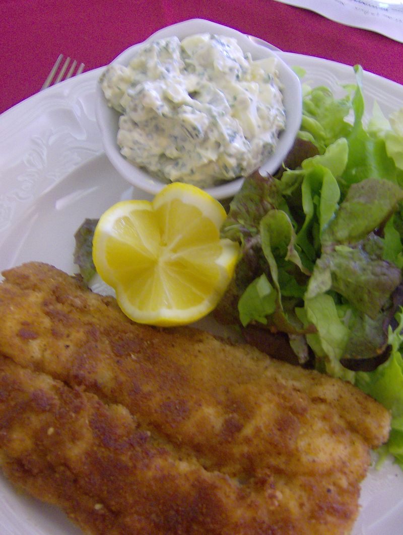 Poisson pané sauce gribiche