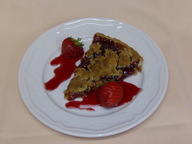 Tarte crumble a la fraise